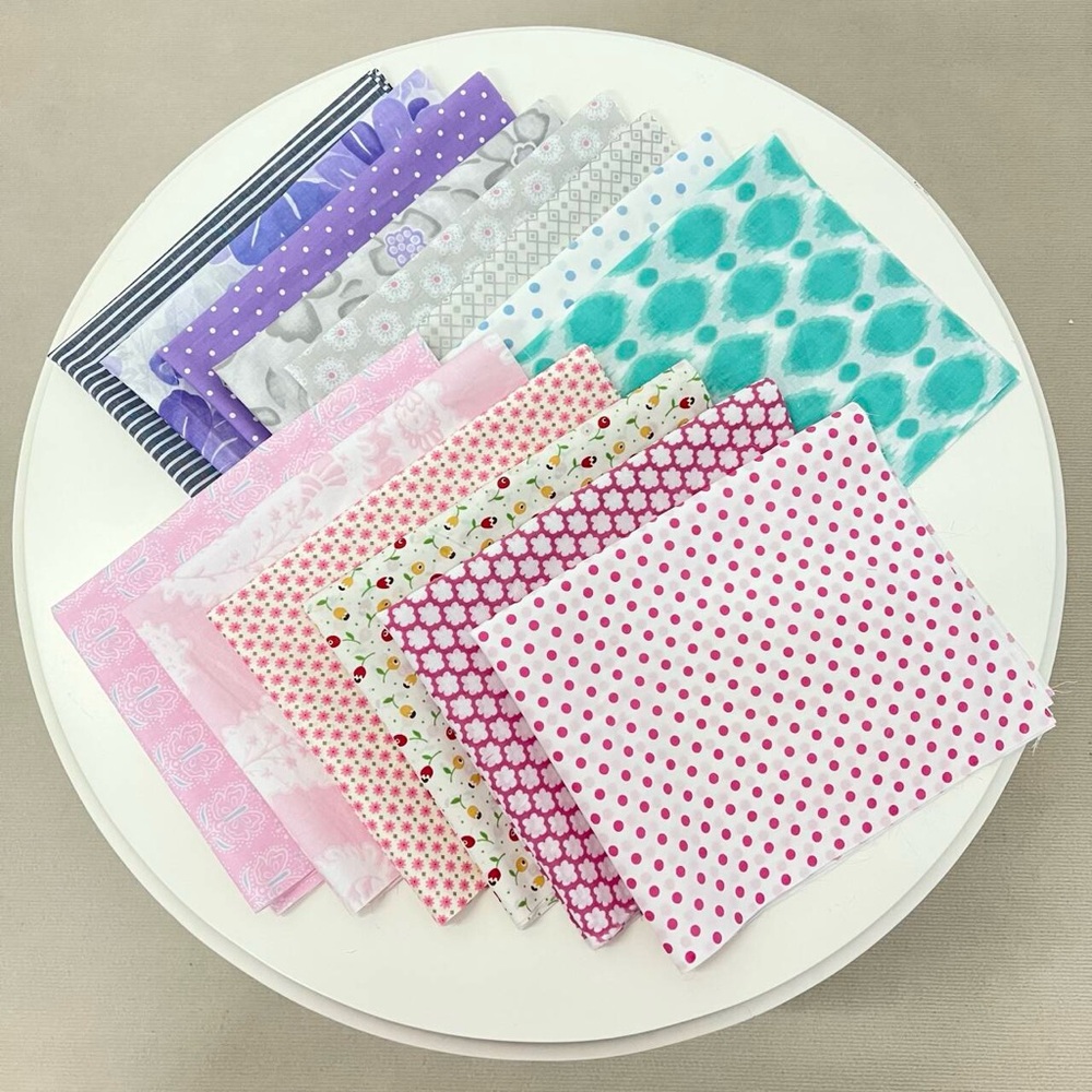 Fat Quarter Fabric Variety Bundle 10 Pieces of 100% Cotton Print 18 x 22”